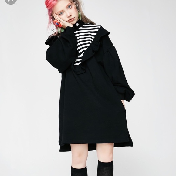 Lazy Oaf Dresses & Skirts - Lazy Oaf Striped Insert Sweatshirt